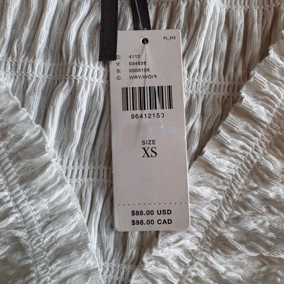 Anthropologie Cream Smocked Blouse - Picture 5 of 6